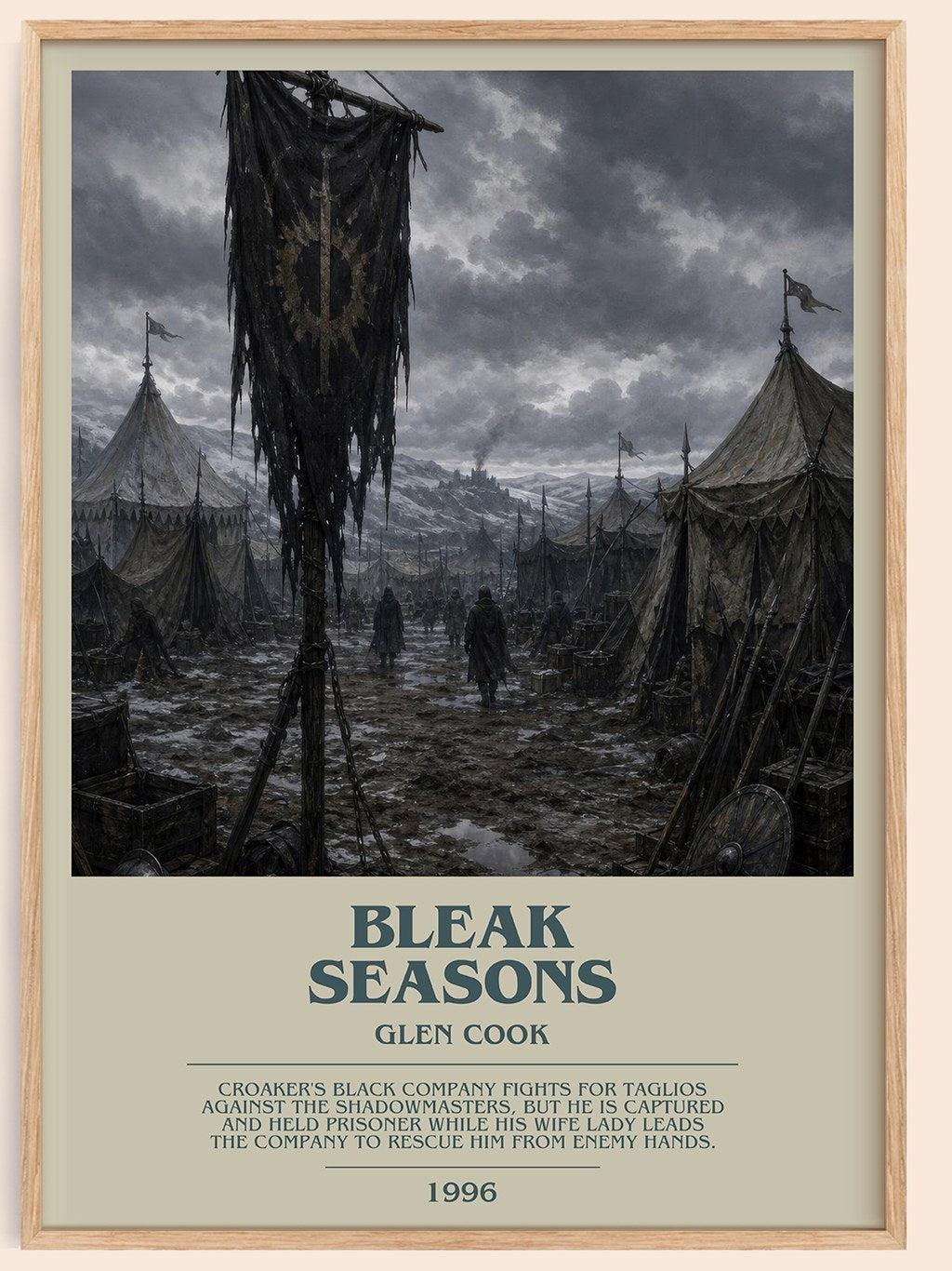 Bleak Seasons bookish book poster by Glen Cook – framed literary art print