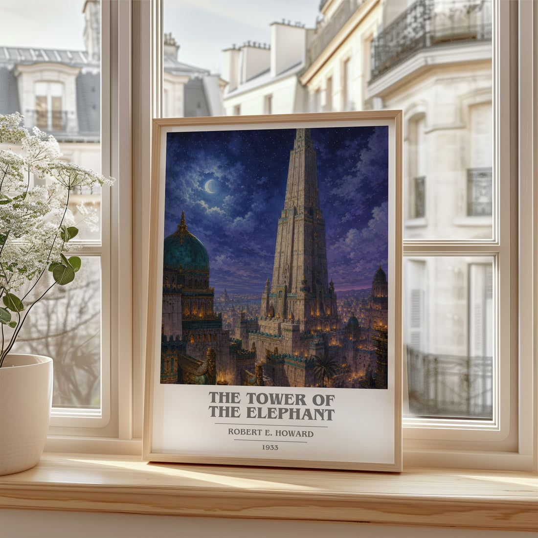 The Tower of the Elephant book cover poster colour and style options – Robert E. Howard book art