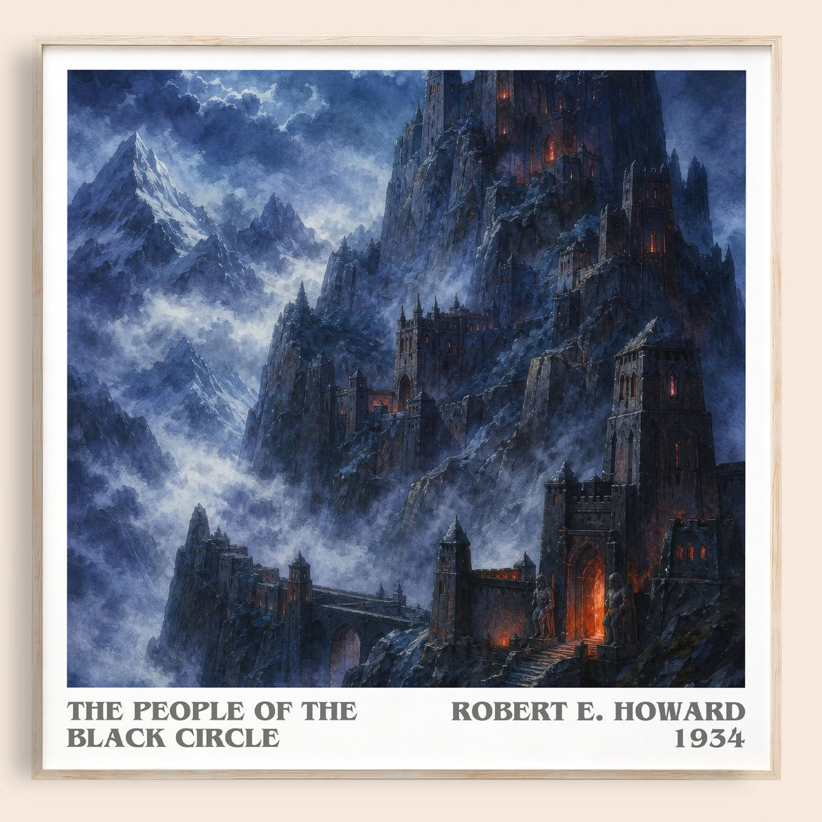 The People of the Black Circle literary book poster by Robert E. Howard – framed literary art print