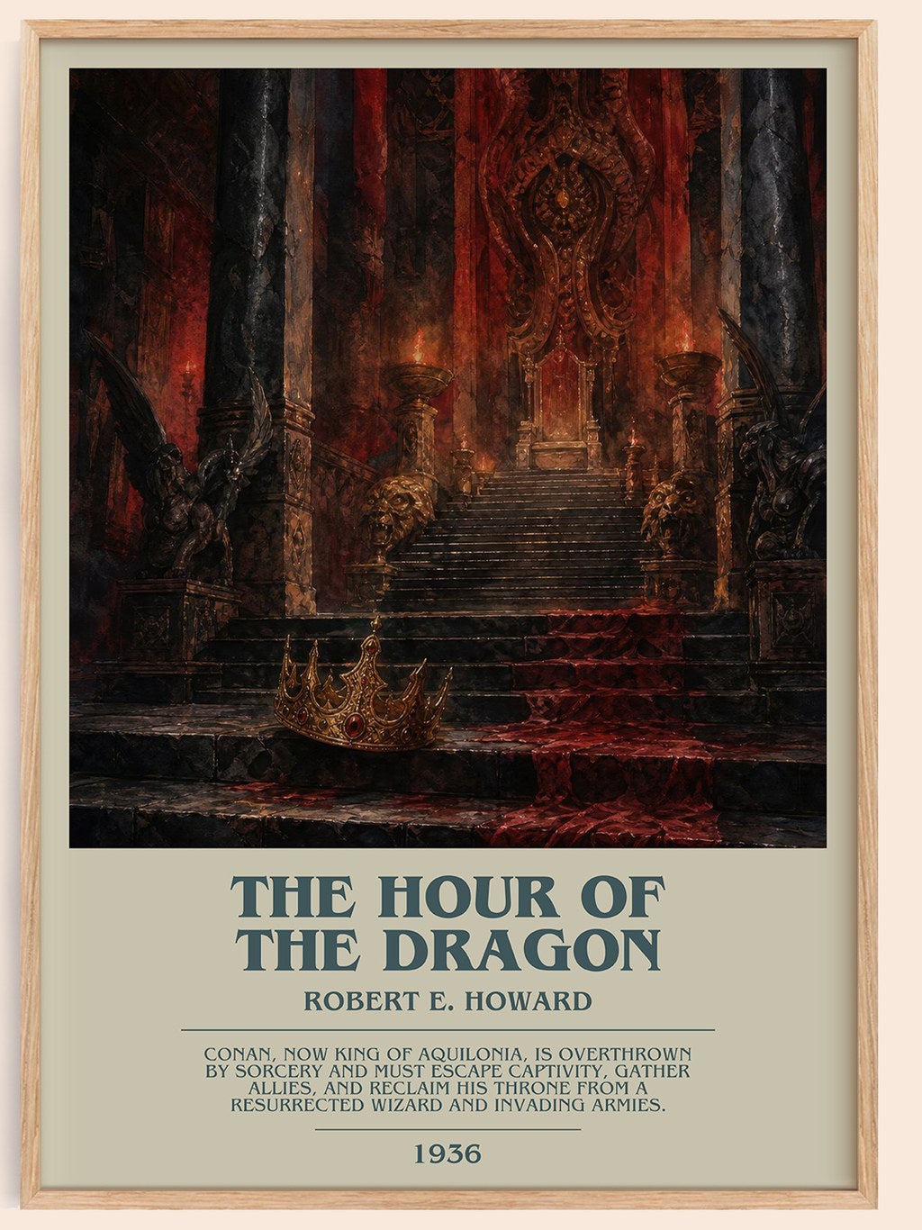 The Hour of the Dragon bookish book poster by Robert E. Howard – framed literary art print