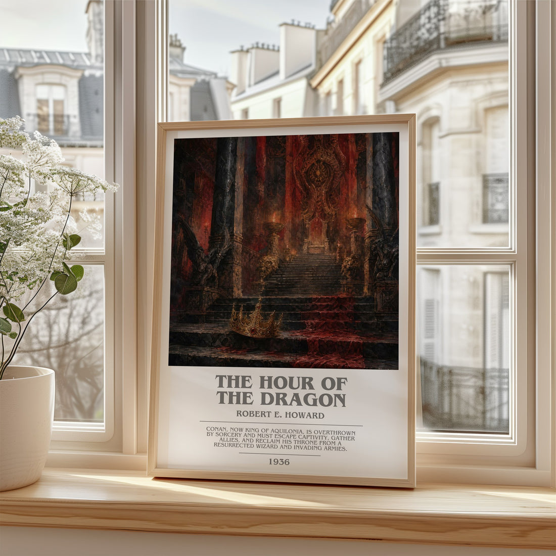 The Hour of the Dragon bookish poster colour and style options – Robert E. Howard book art