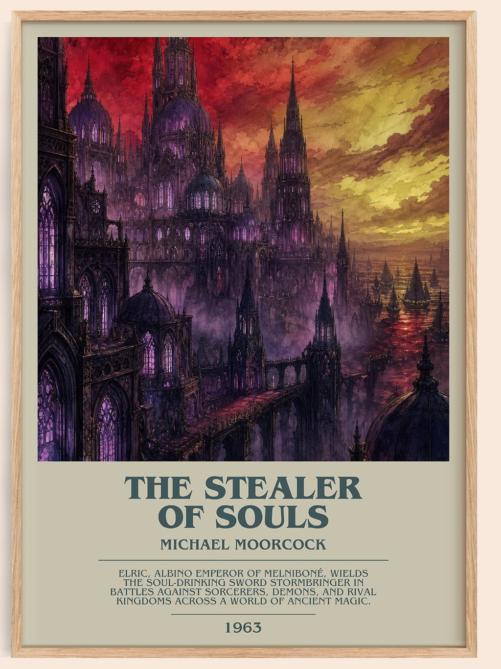 The Stealer of Souls bookish book poster by Michael Moorcock – framed literary art print