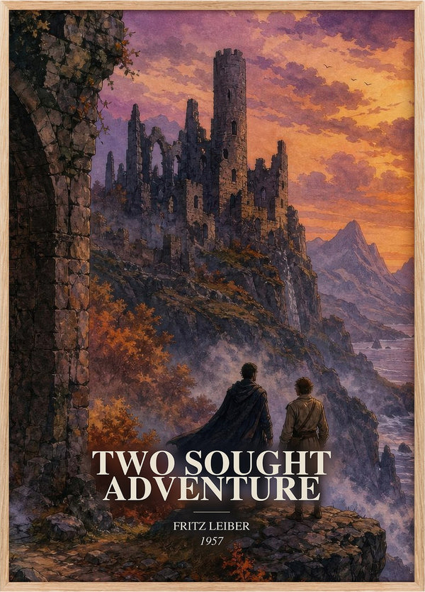 Two Sought Adventure Book Watercolour Illustration by Fritz Leiber