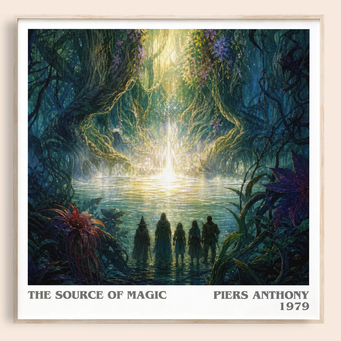 The Source of Magic literary book poster by Piers Anthony – framed literary art print