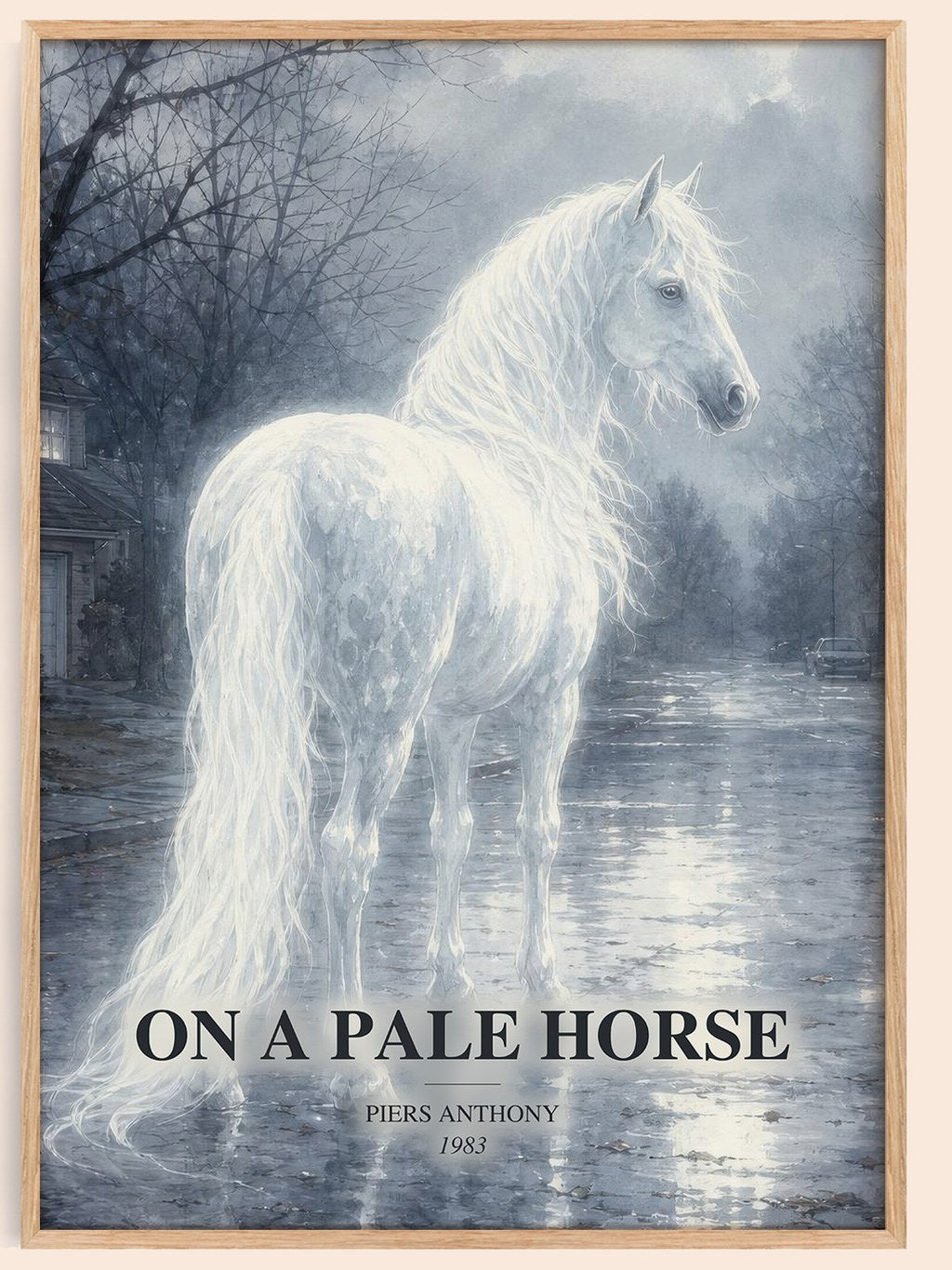 On a Pale Horse watercolour book poster by Piers Anthony – framed literary art print