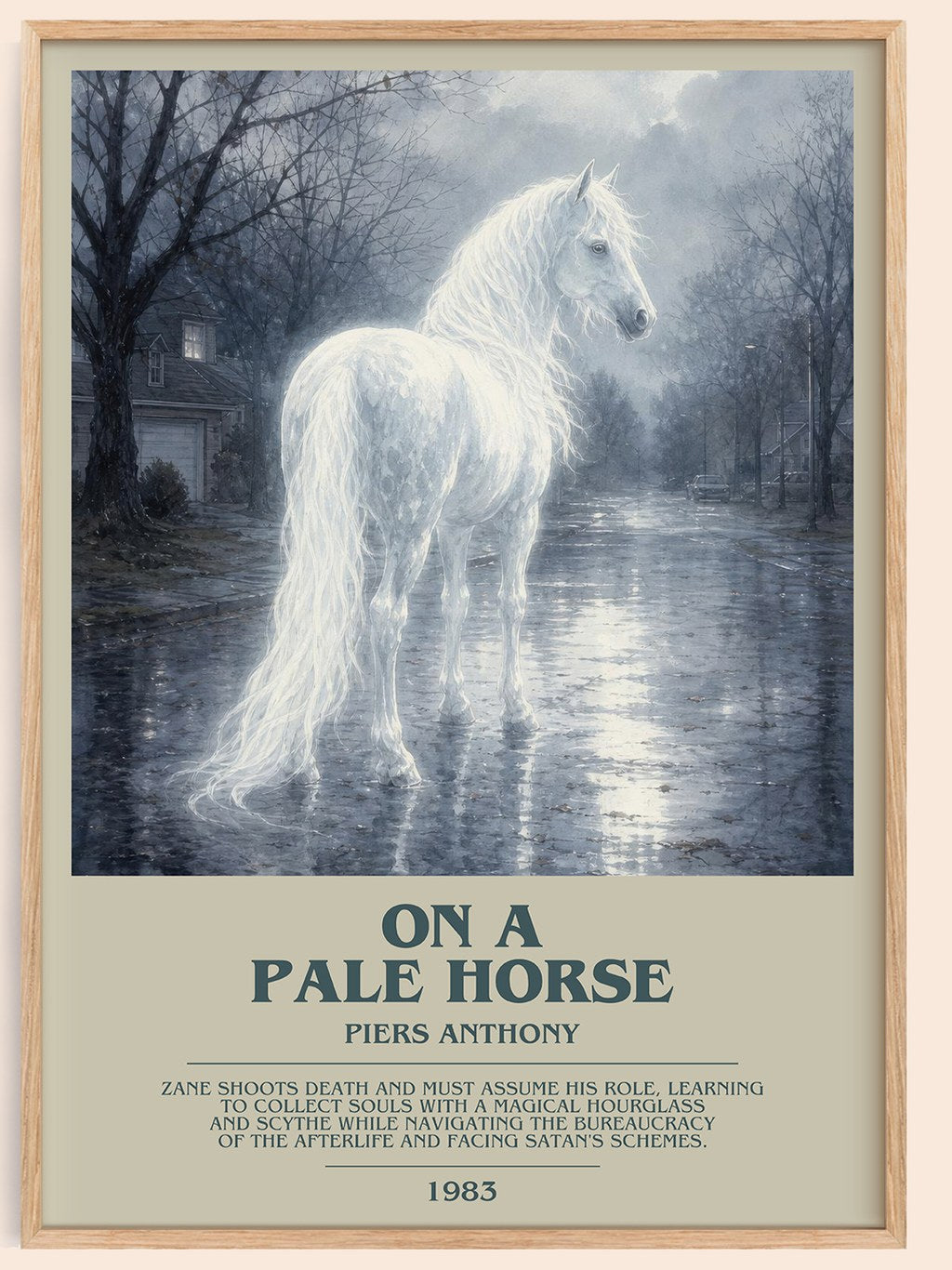 On a Pale Horse bookish book poster by Piers Anthony – framed literary art print