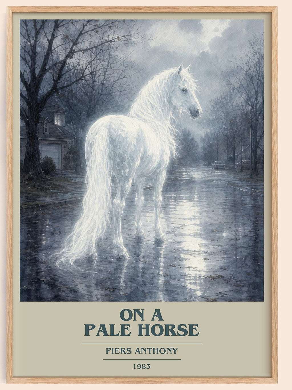 On a Pale Horse book cover book poster by Piers Anthony – framed literary art print