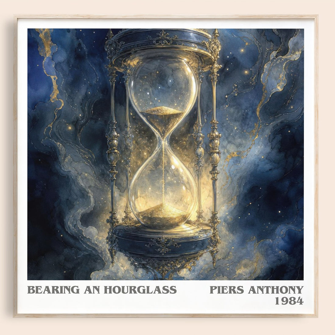 Bearing an Hourglass literary book poster by Piers Anthony – framed literary art print
