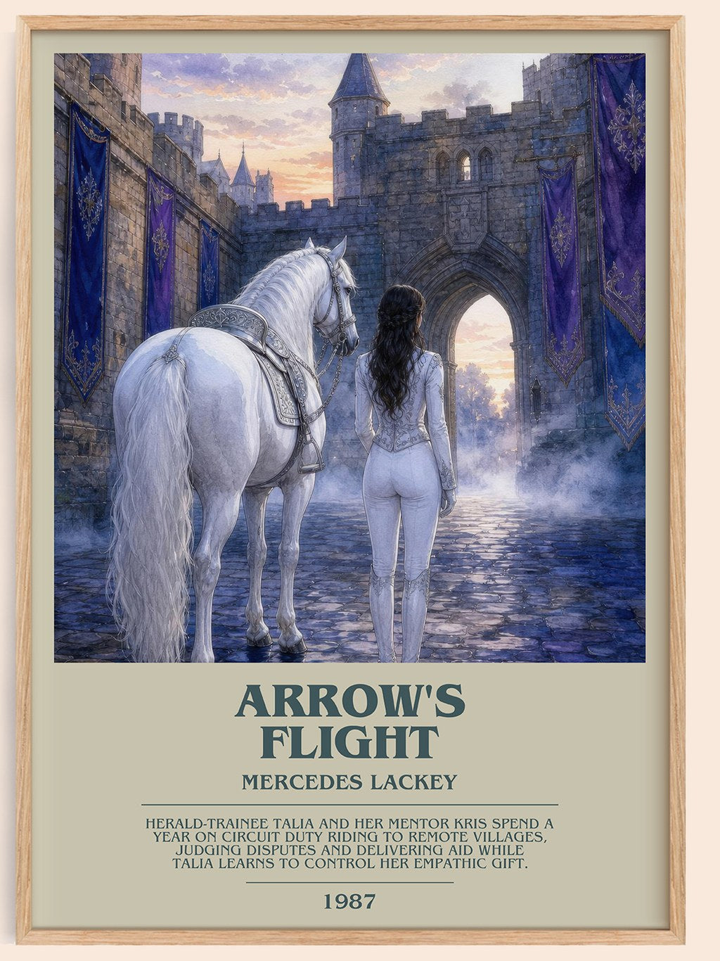Arrow's Flight bookish book poster by Mercedes Lackey – framed literary art print