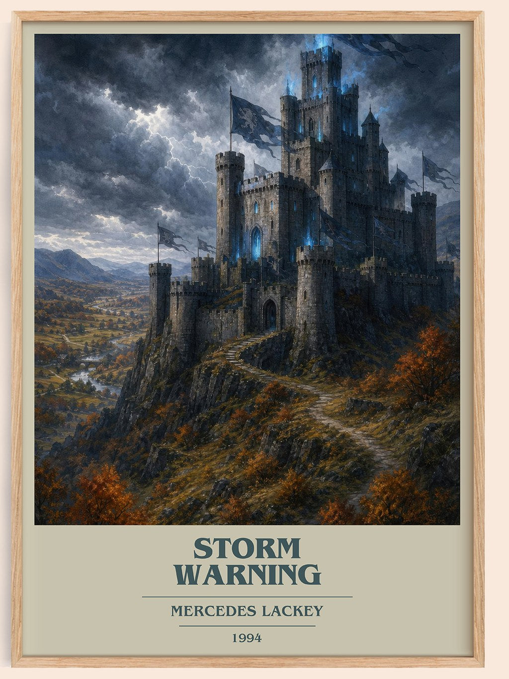 Storm Warning book cover book poster by Mercedes Lackey – framed literary art print