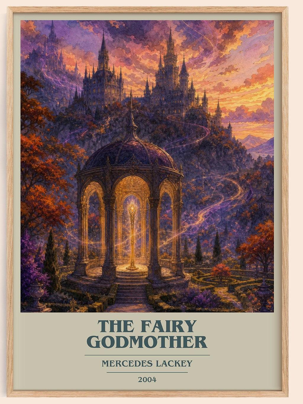 The Fairy Godmother book cover book poster by Mercedes Lackey – framed literary art print