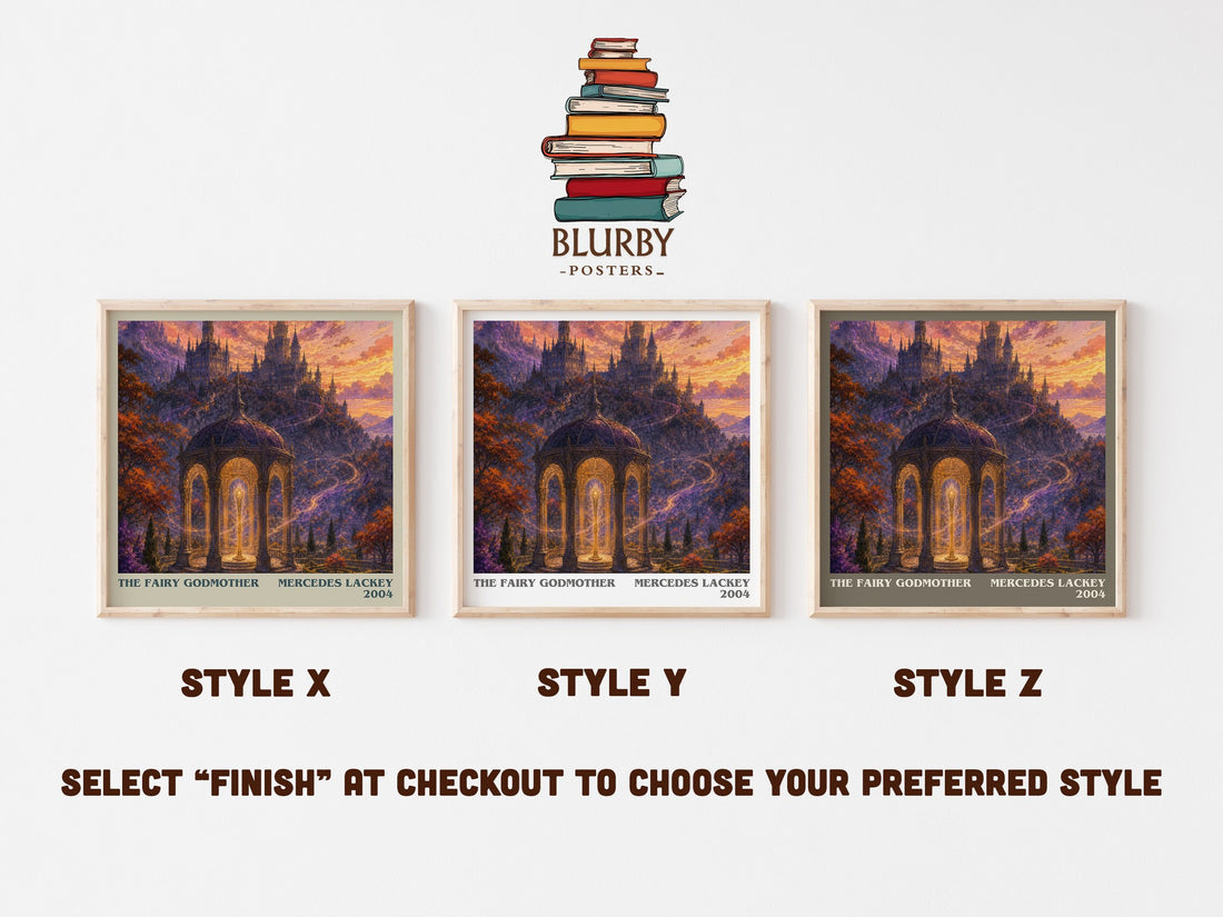 The Fairy Godmother literary print in frame leaning in hallway – fantasy wall art (mockup)