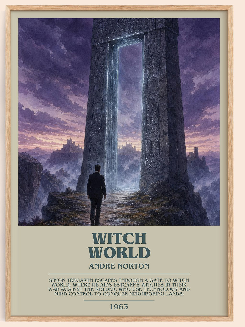 Witch World bookish book poster by Andre Norton – framed literary art print