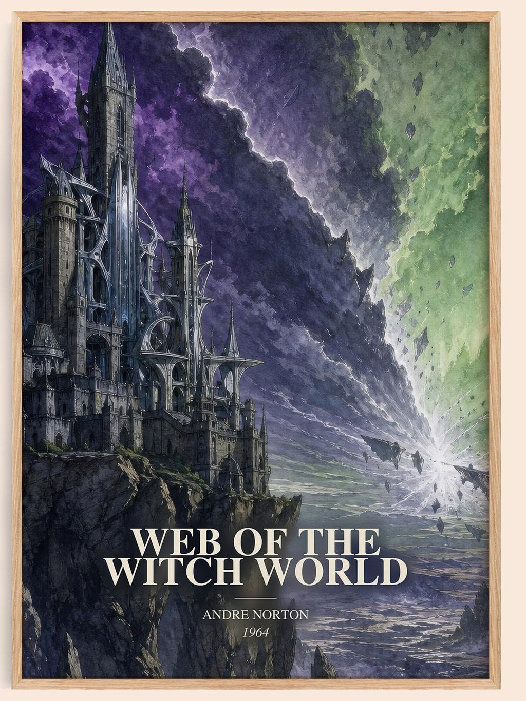 Web of the Witch World watercolour book poster by Andre Norton – framed literary art print