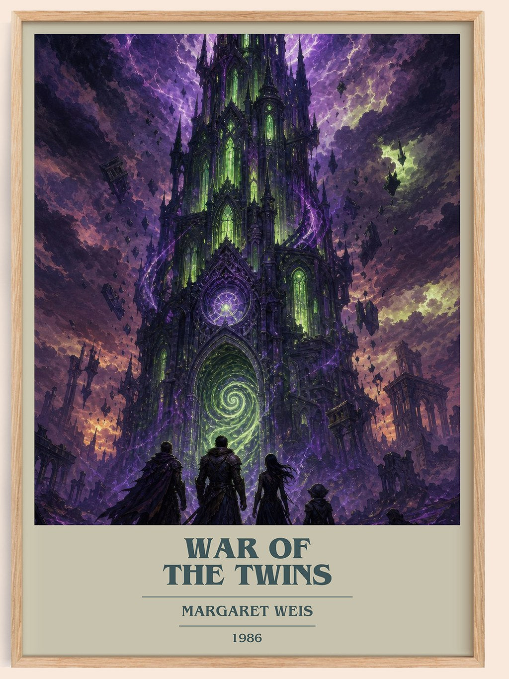 War of the Twins book cover book poster by Margaret Weis – framed literary art print