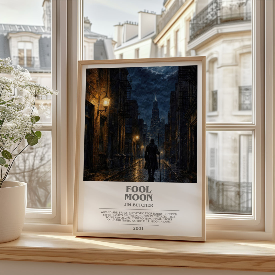 Fool Moon bookish poster colour and style options – Jim Butcher book art
