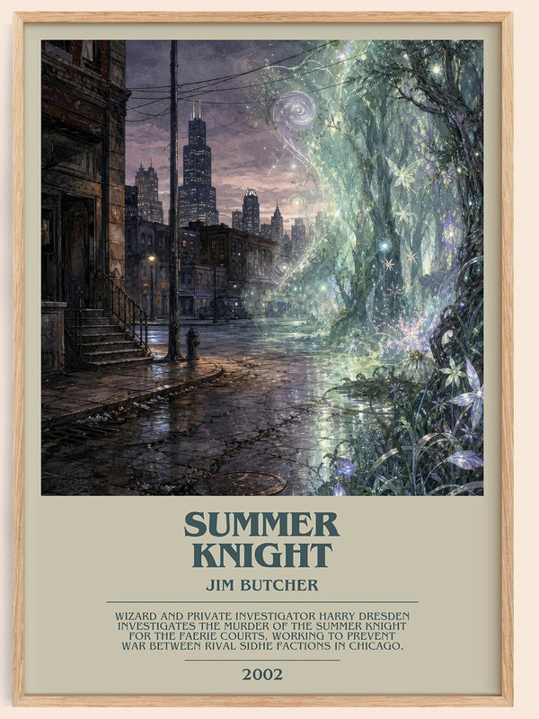 Summer Knight bookish book poster by Jim Butcher – framed literary art print