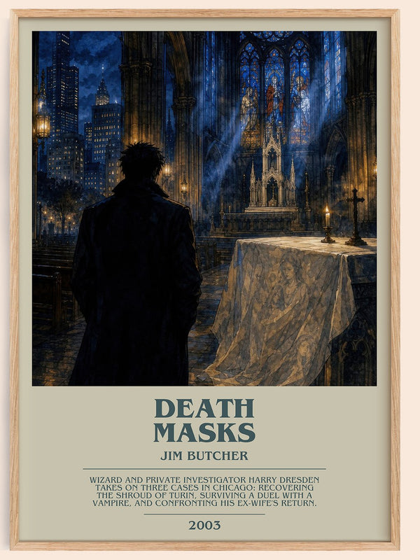 Death Masks bookish book poster by Jim Butcher – framed literary art print