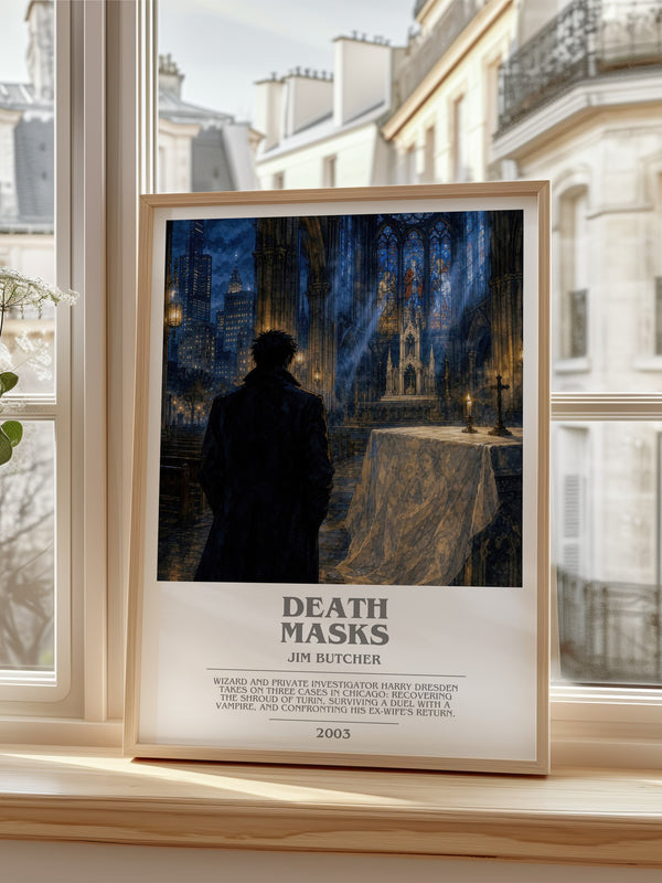 Death Masks bookish poster colour and style options – Jim Butcher book art