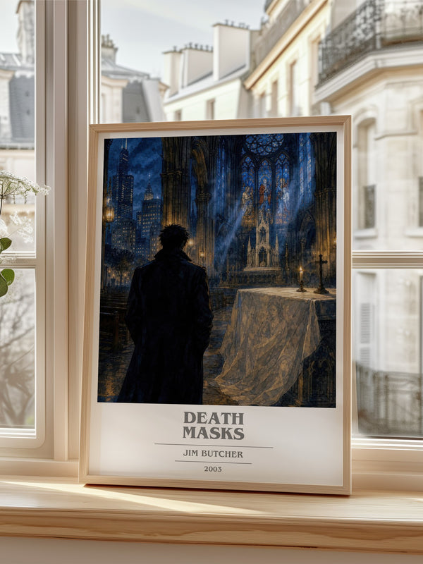 Death Masks book cover poster colour and style options – Jim Butcher book art