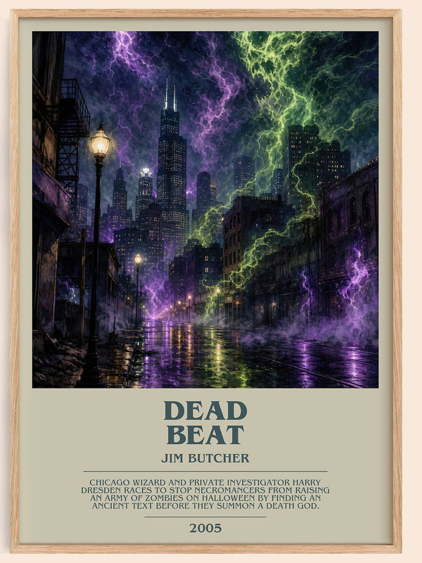 Dead Beat bookish book poster by Jim Butcher – framed literary art print