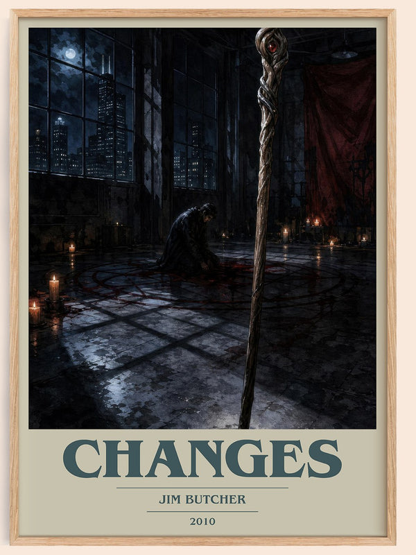 Changes book cover book poster by Jim Butcher – framed literary art print