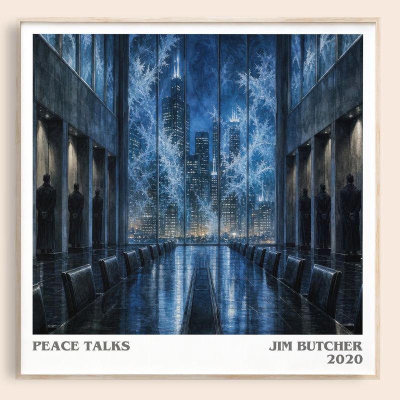 Peace Talks literary book poster by Jim Butcher – framed literary art print