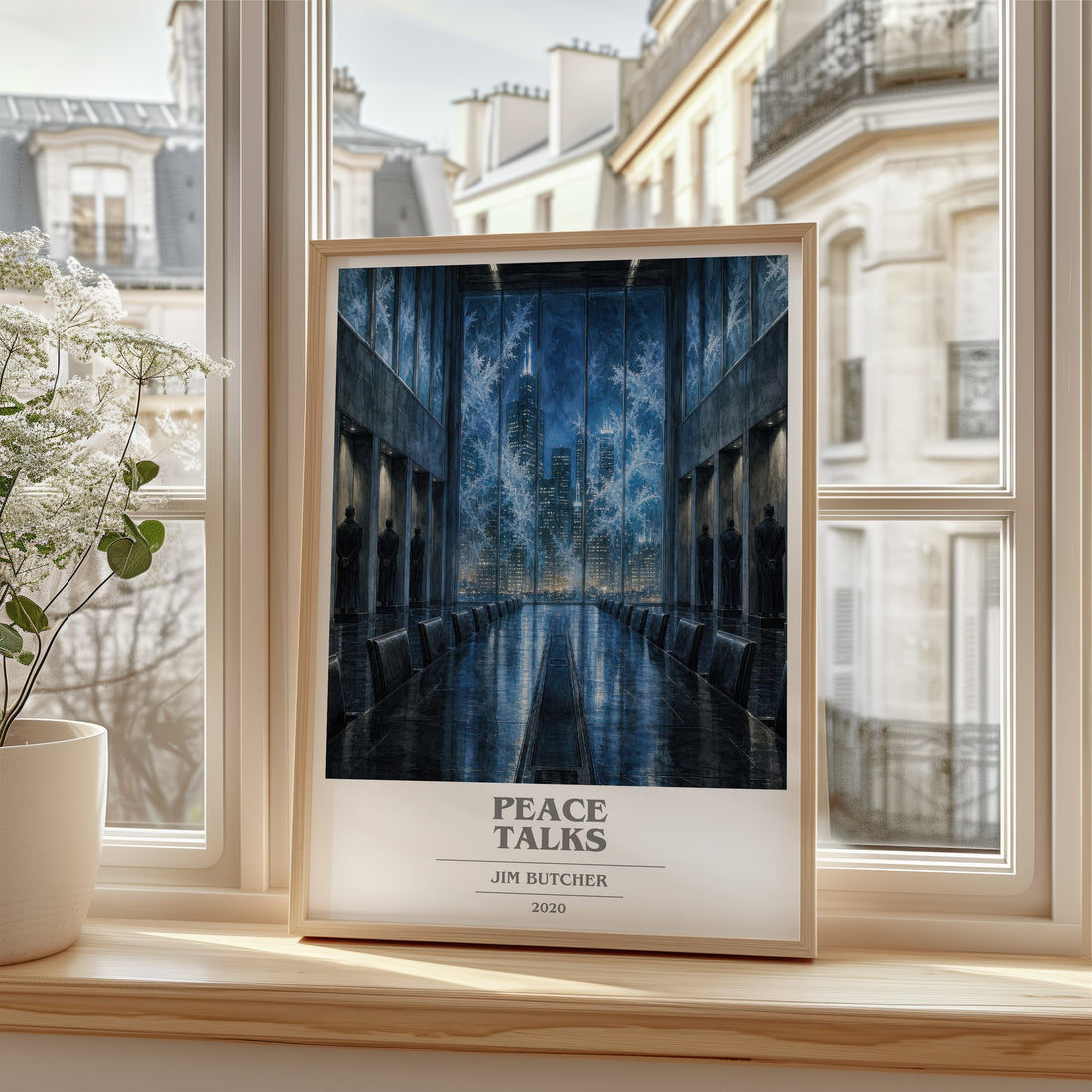 Peace Talks book cover poster colour and style options – Jim Butcher book art (mockup)