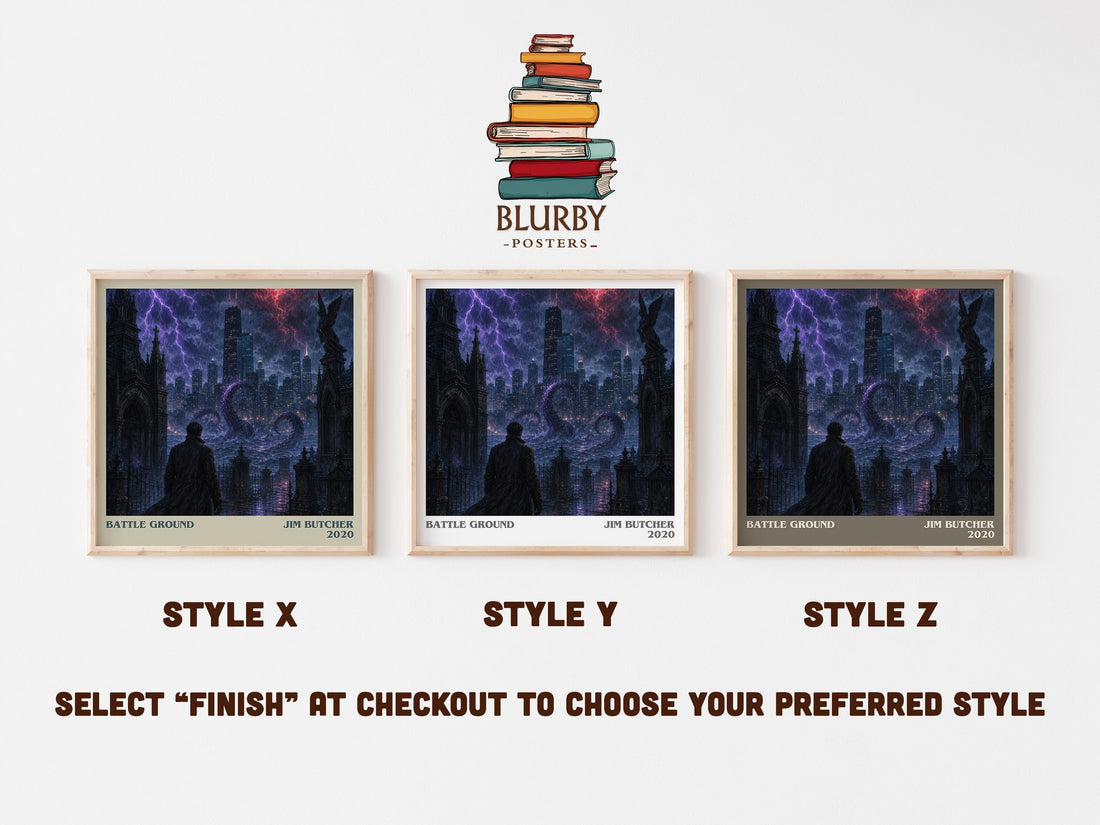 Battle Ground literary print in frame leaning in hallway – fantasy wall art (mockup)