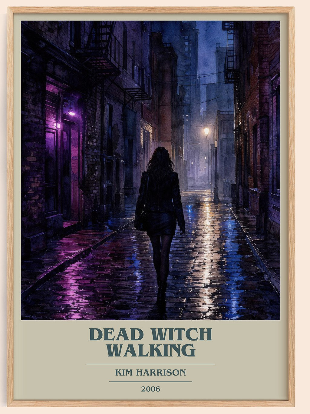 Dead Witch Walking book cover book poster by Kim Harrison – framed literary art print