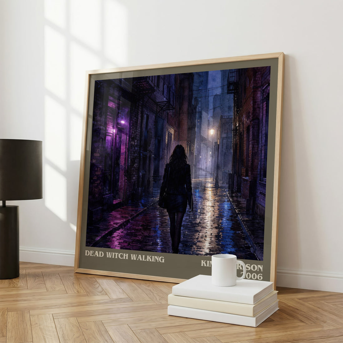 Dead Witch Walking literary print framed by window – literary home decor