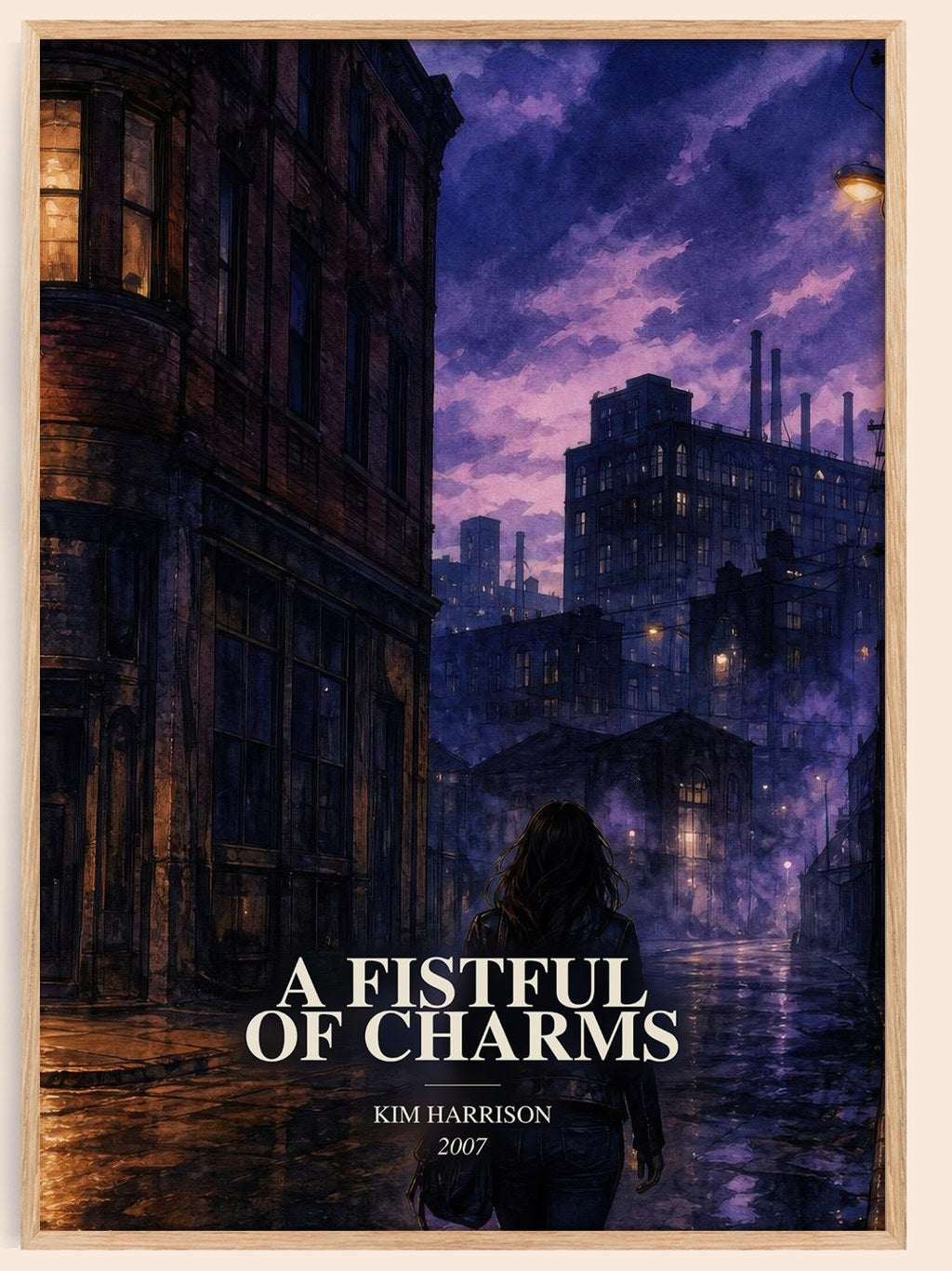 A Fistful of Charms watercolour book poster by Kim Harrison – framed literary art print