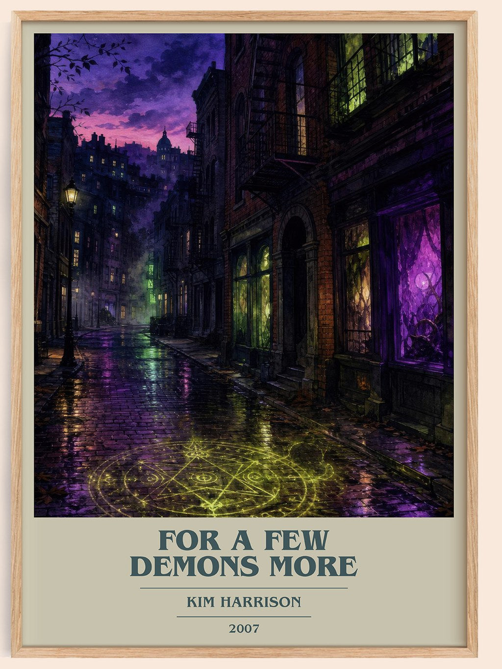 For a Few Demons More book cover book poster by Kim Harrison – framed literary art print