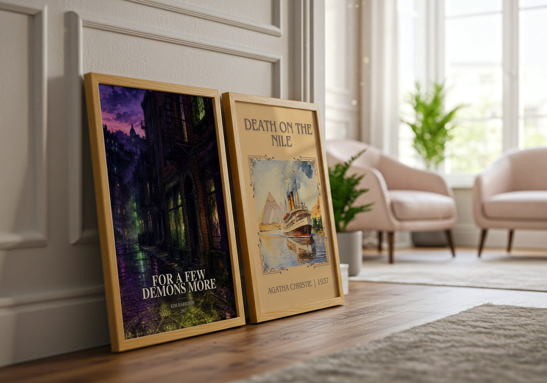 For a Few Demons More watercolour print framed by window – literary home decor