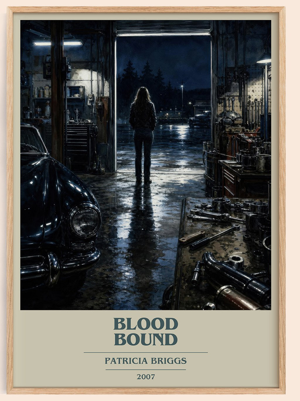 Blood Bound book cover book poster by Patricia Briggs – framed literary art print