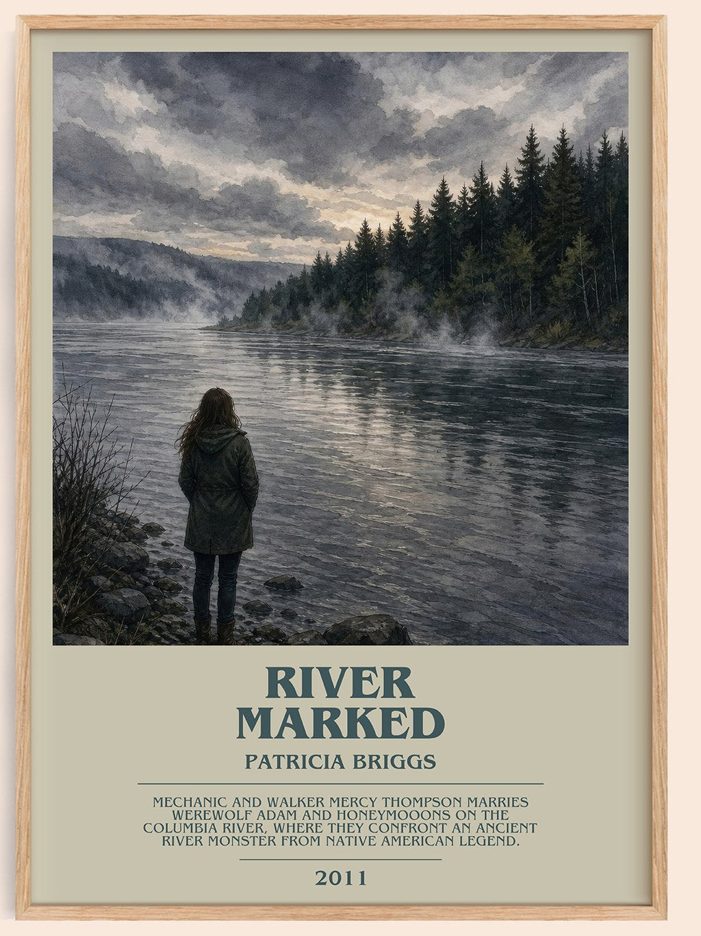 River Marked bookish book poster by Patricia Briggs – framed literary art print