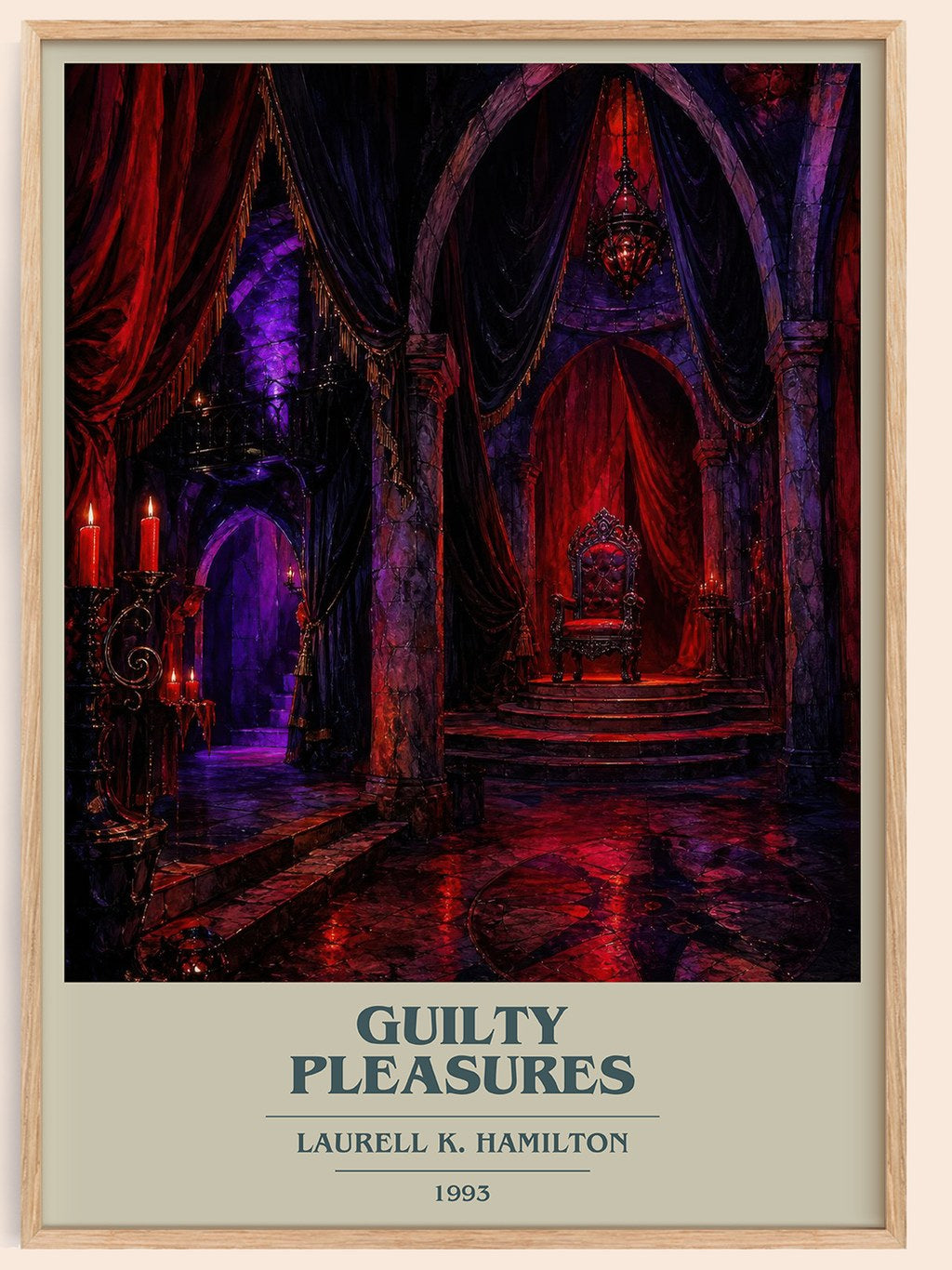 Guilty Pleasures book cover book poster by Laurell K. Hamilton – framed literary art print