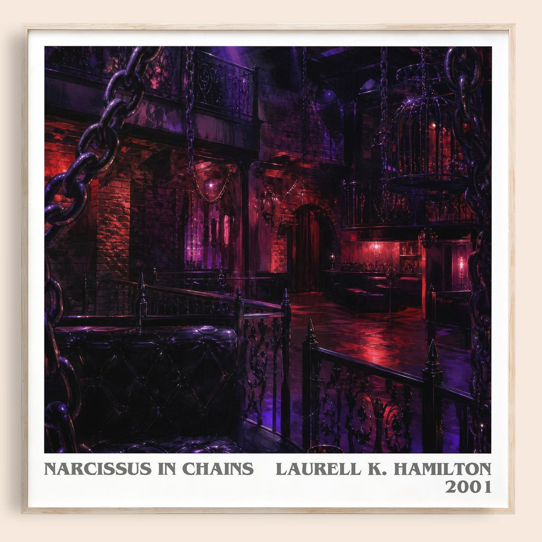 Narcissus in Chains literary book poster by Laurell K. Hamilton – framed literary art print