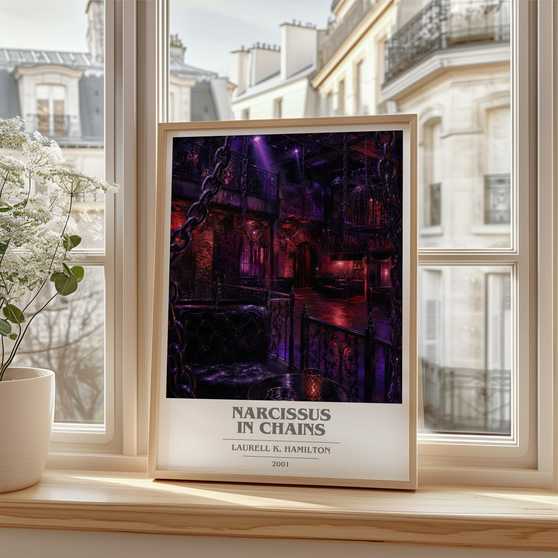 Narcissus in Chains book cover poster colour and style options – Laurell K. Hamilton book art