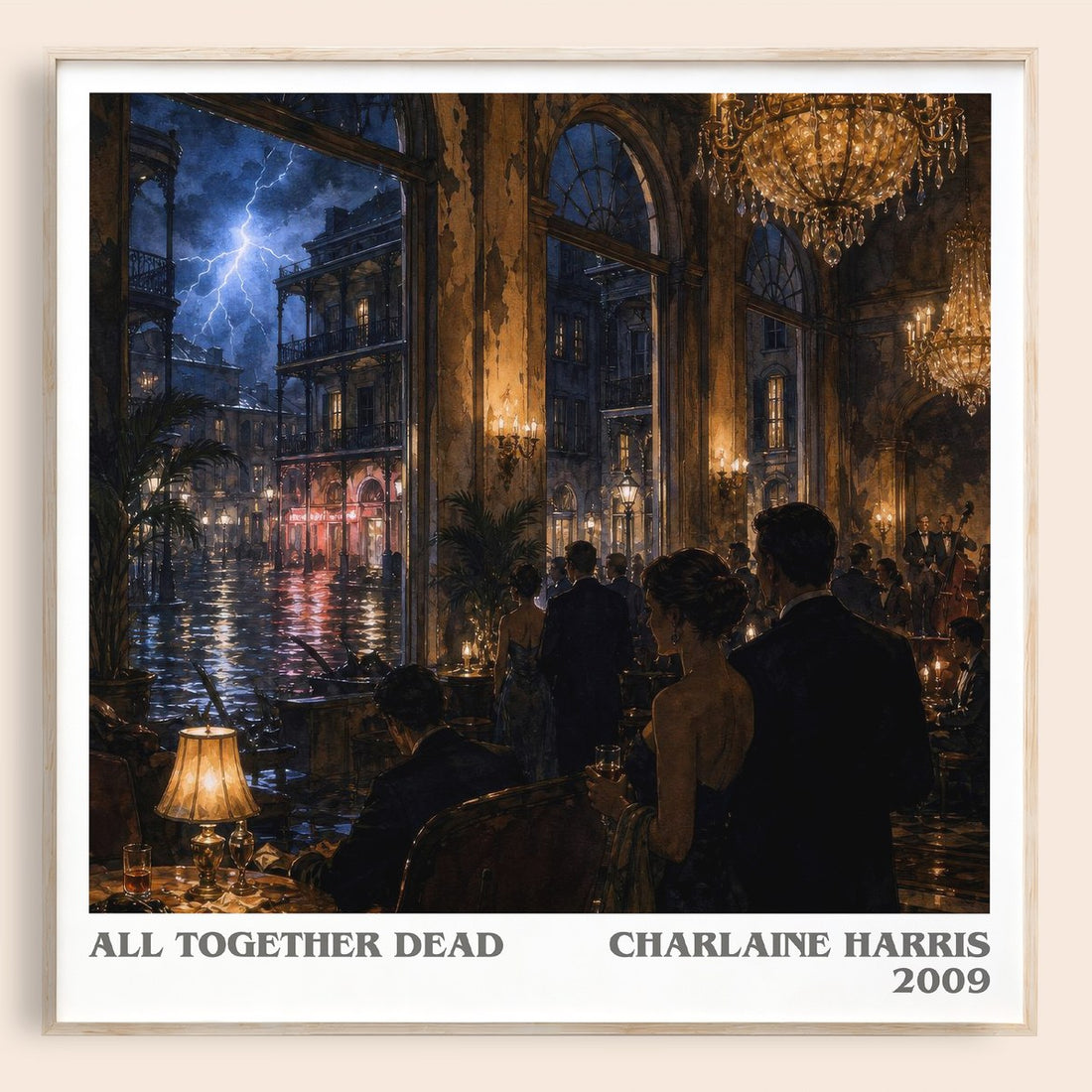 All Together Dead literary book poster by Charlaine Harris – framed literary art print