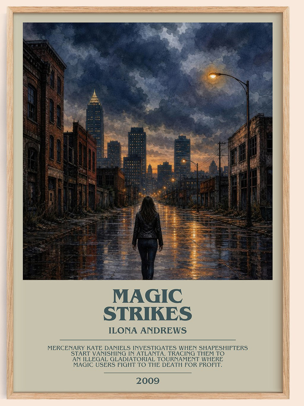 Magic Strikes bookish book poster by Ilona Andrews – framed literary art print