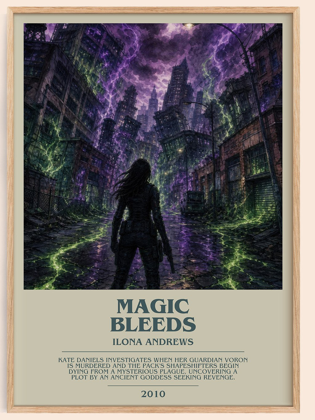 Magic Bleeds bookish book poster by Ilona Andrews – framed literary art print
