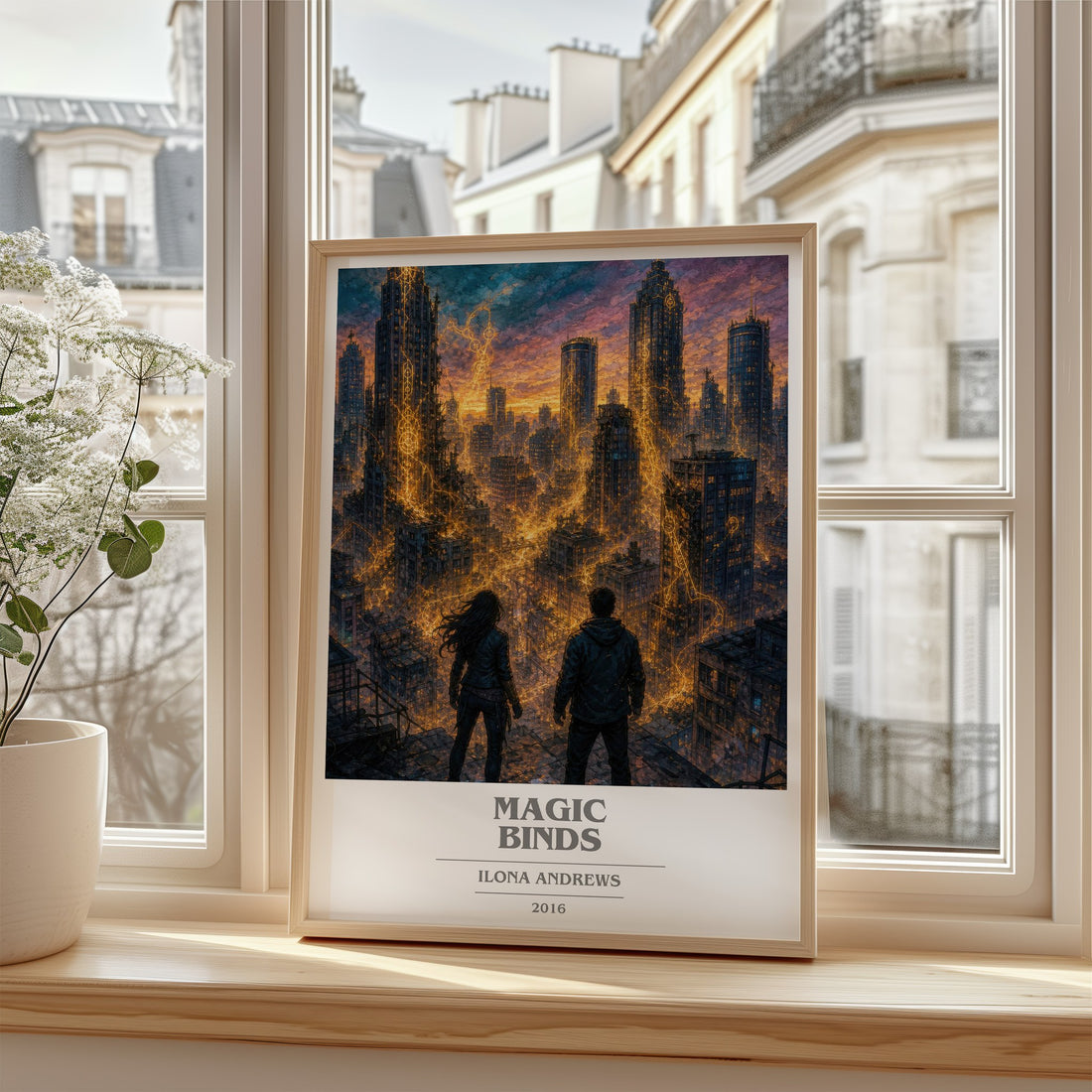 Magic Binds book cover poster colour and style options – Ilona Andrews book art