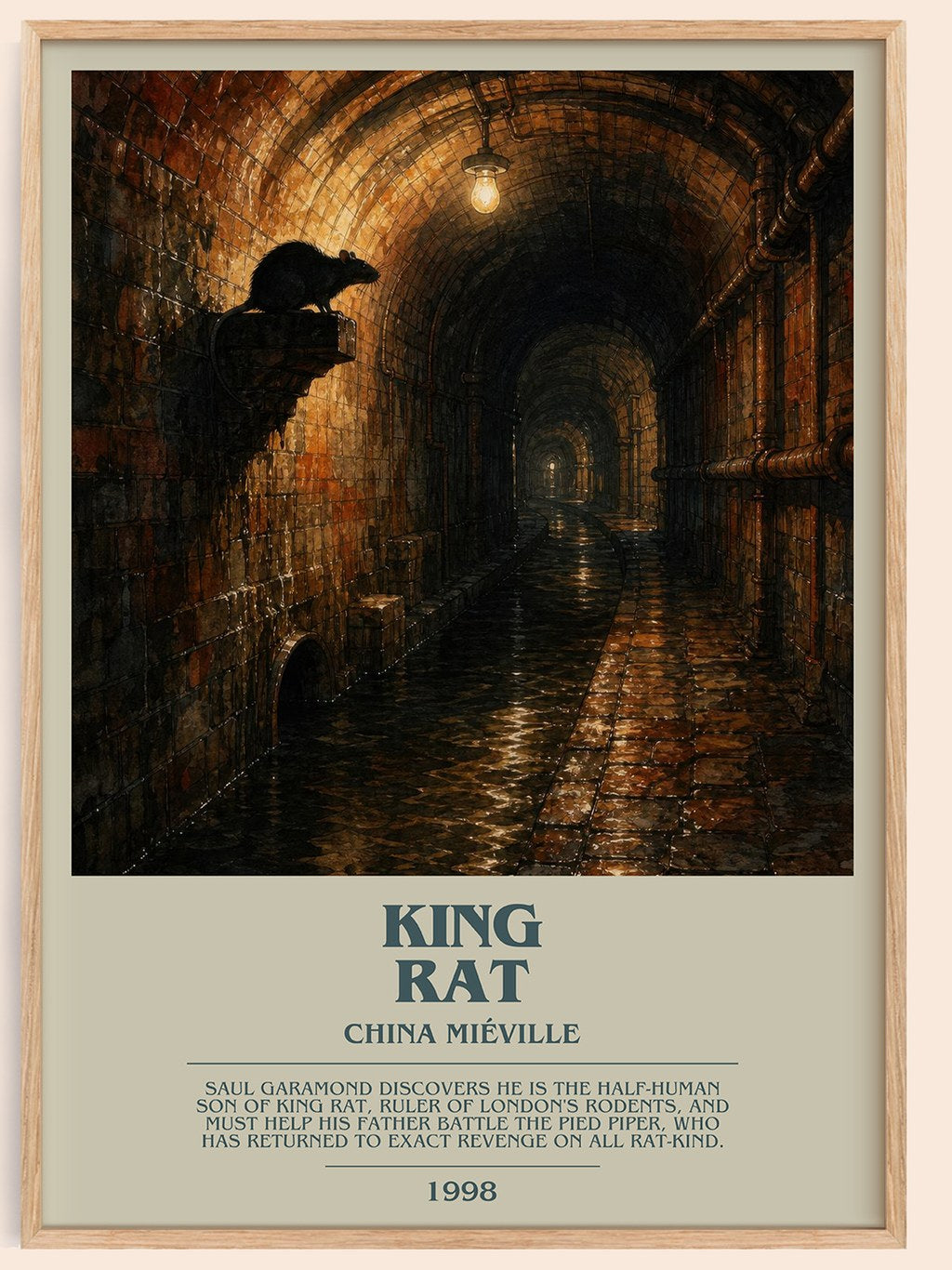 King Rat bookish book poster by China Miéville – framed literary art print