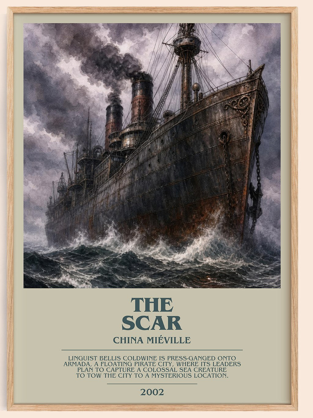 The Scar bookish book poster by China Miéville – framed literary art print