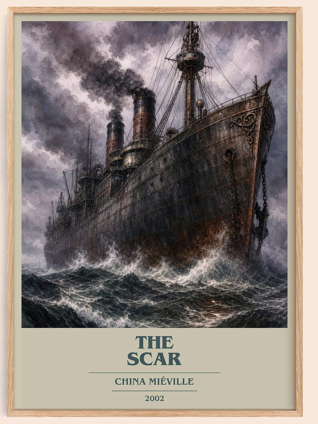 The Scar book cover book poster by China Miéville – framed literary art print