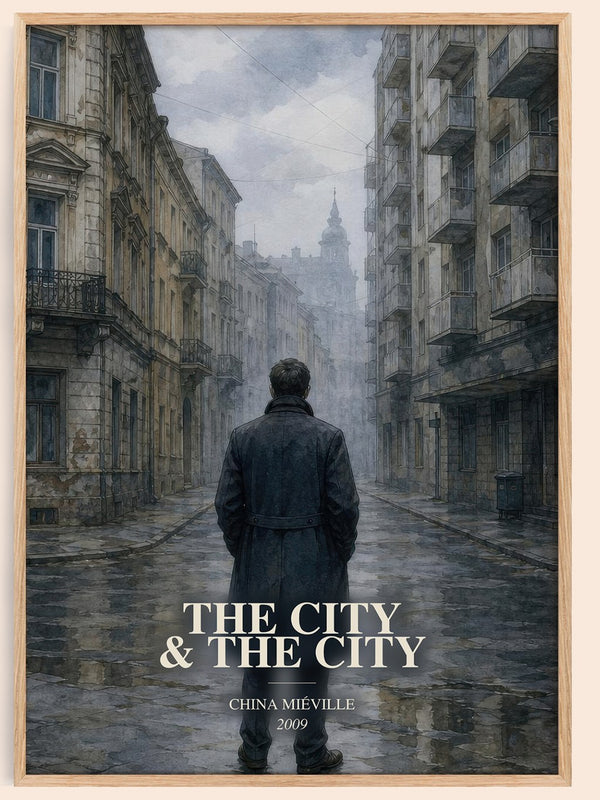 The City & the City watercolour book poster by China Miéville – framed literary art print