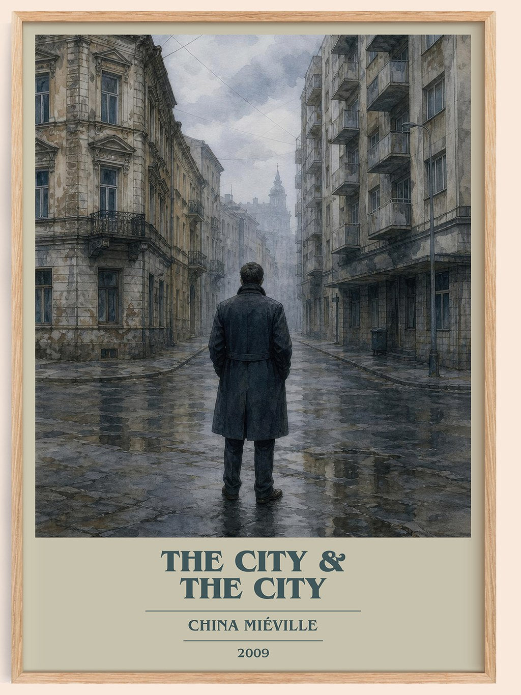 The City & the City book cover book poster by China Miéville – framed literary art print