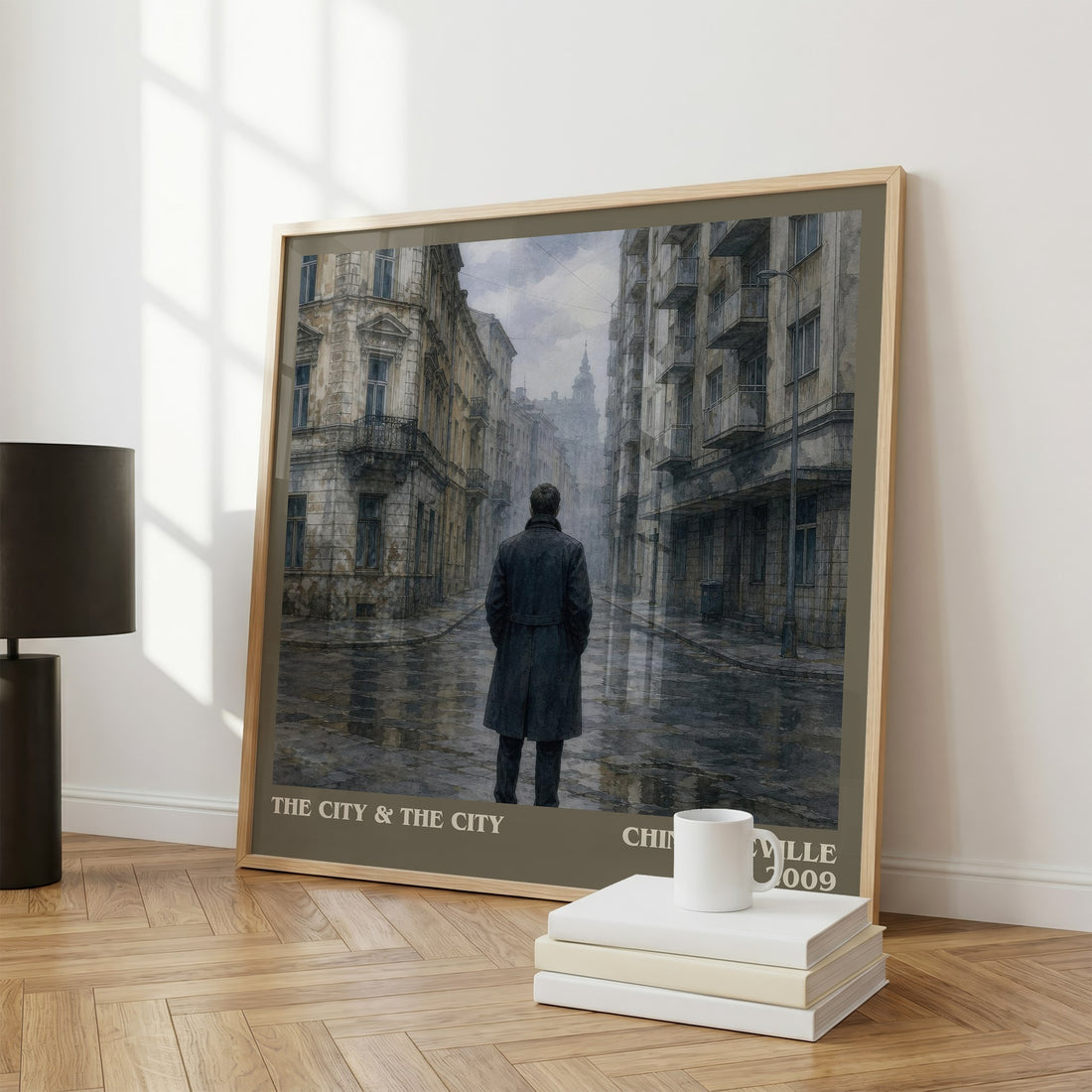 The City & the City literary print framed by window – literary home decor