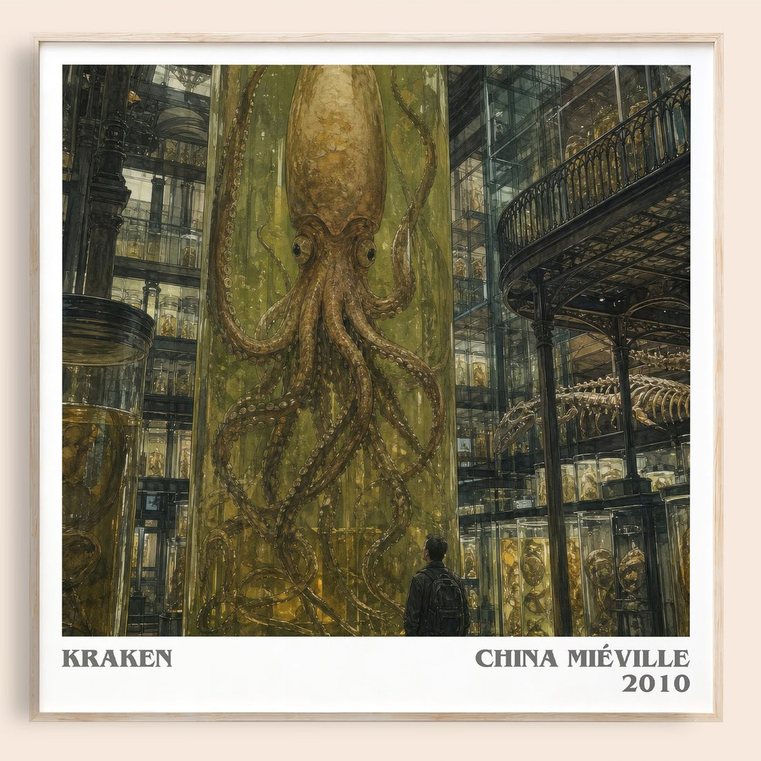 Kraken literary book poster by China Miéville – framed literary art print